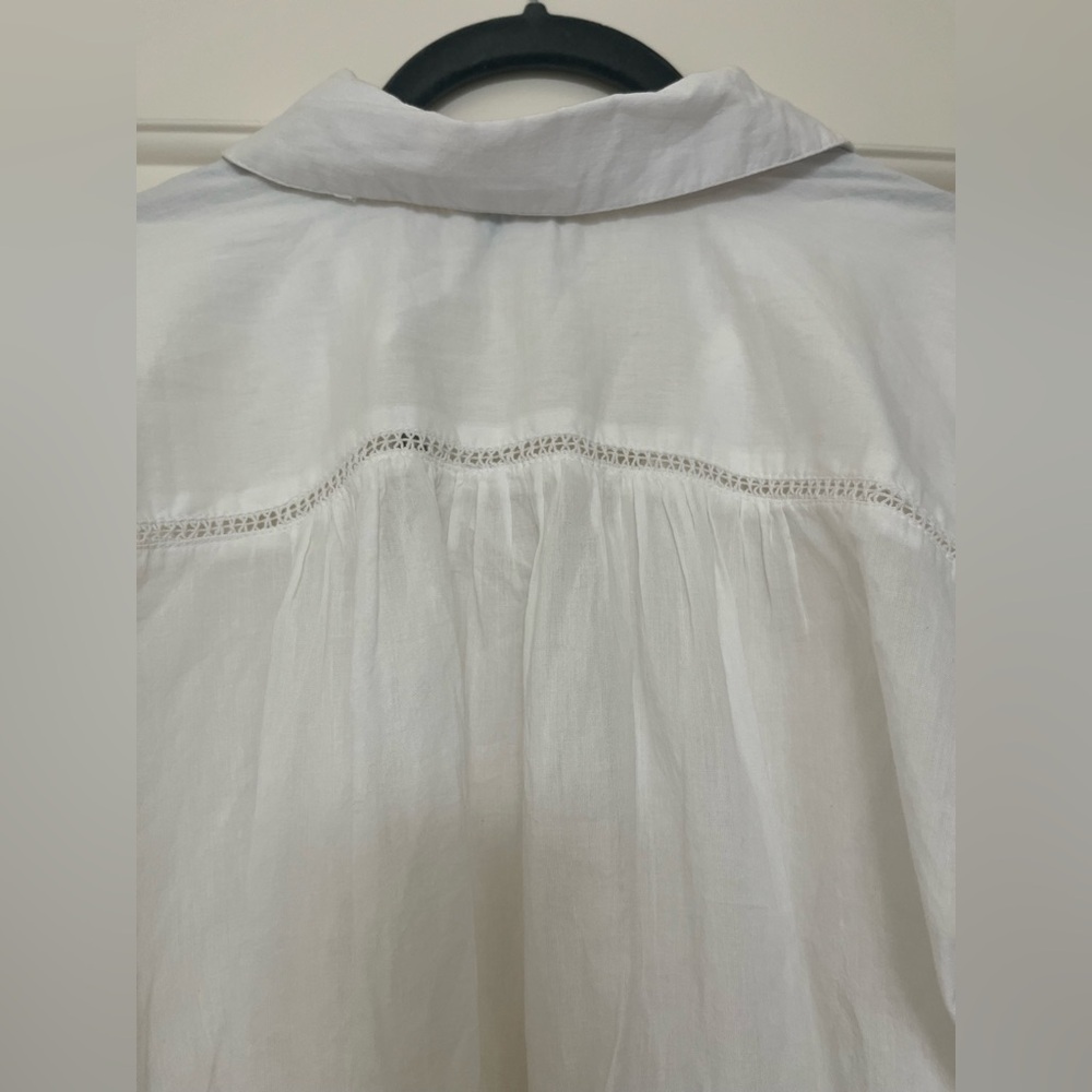 Sundance Tensift Cotton Top Size S Eyelet detail Button-Up oversize BOHO - Picture 6 of 8